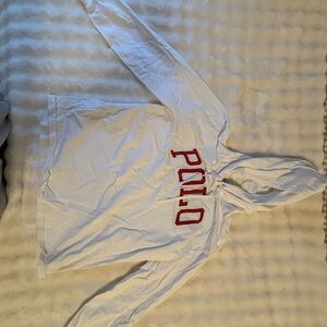 White polo hoodie